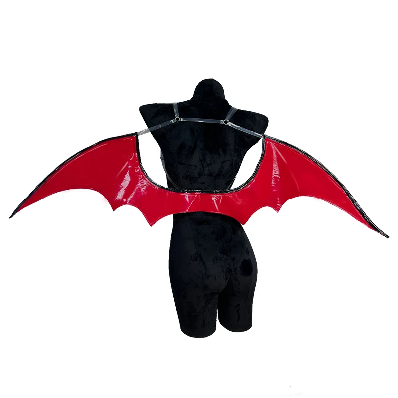 KORURACLUB 1PC HALLOWEEN WINGS COSPLAY DEMON COSTUME PU LEATHER - Image 6