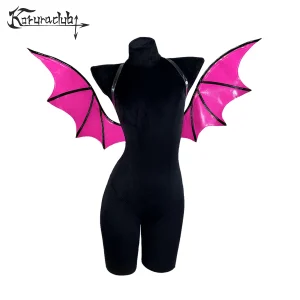 KORURACLUB HALLOWEEN VAMPIRES BAT WINGS COSPLAY COSTUMES DEVIL WING PU LEATHER