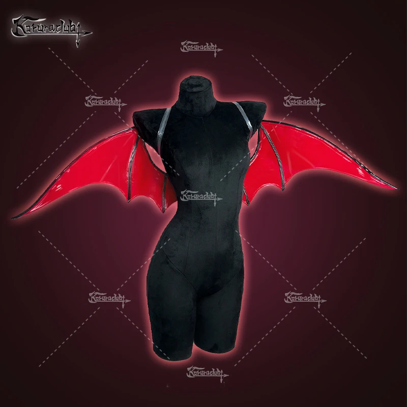 KORURACLUB 1PC HALLOWEEN WINGS COSPLAY DEMON COSTUME PU LEATHER - Image 5