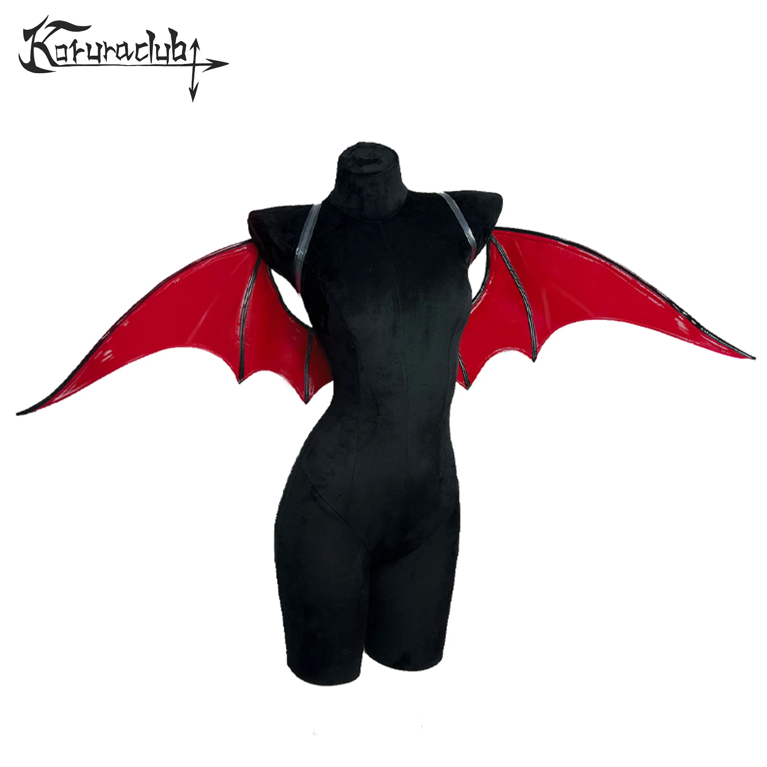 KORURACLUB HALLOWEEN VAMPIRES BAT WINGS COSPLAY COSTUMES DEVIL WING PU LEATHER - Image 6