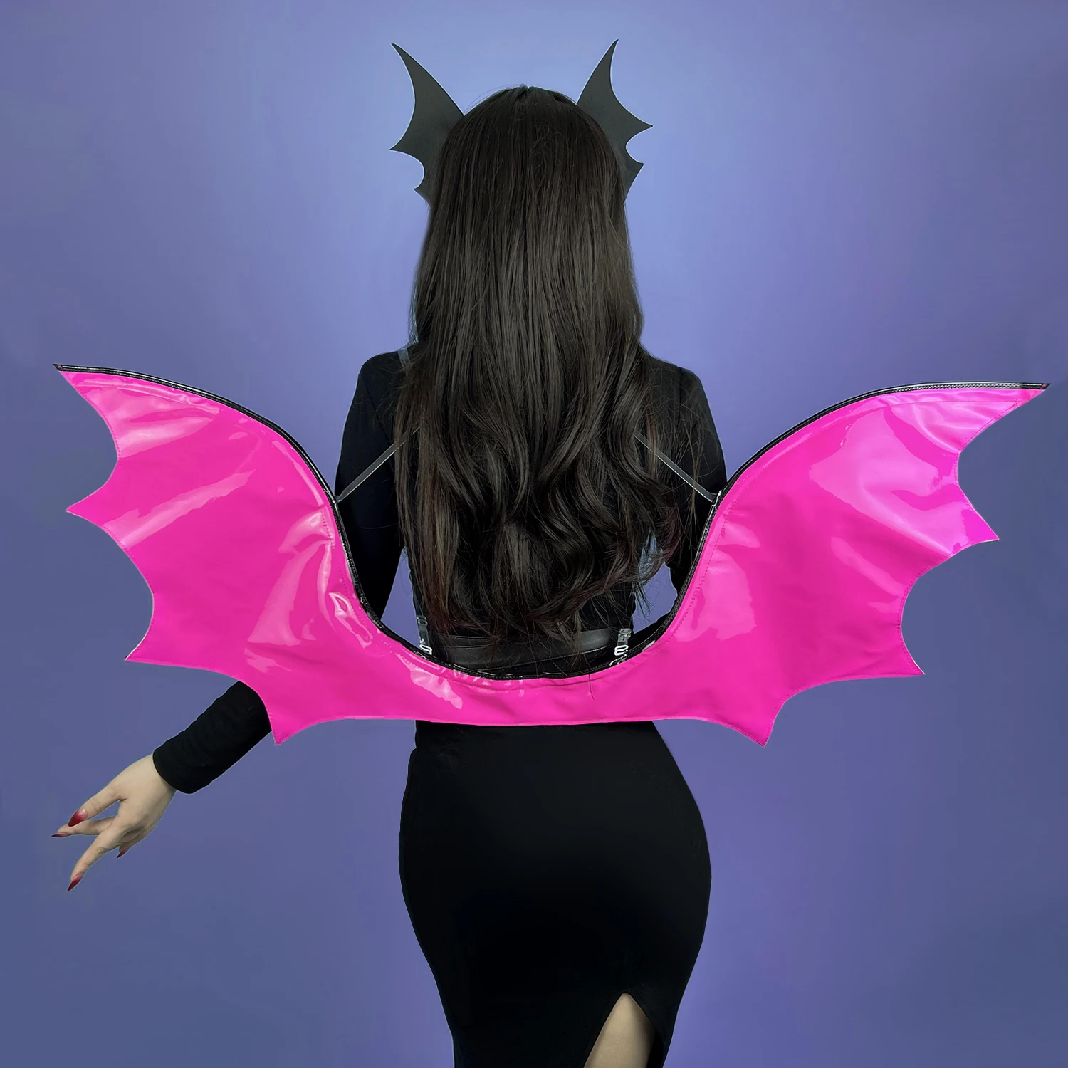 KORURACLUB HALLOWEEN VAMPIRES BAT WINGS COSPLAY COSTUMES DEVIL WING PU LEATHER - Image 3
